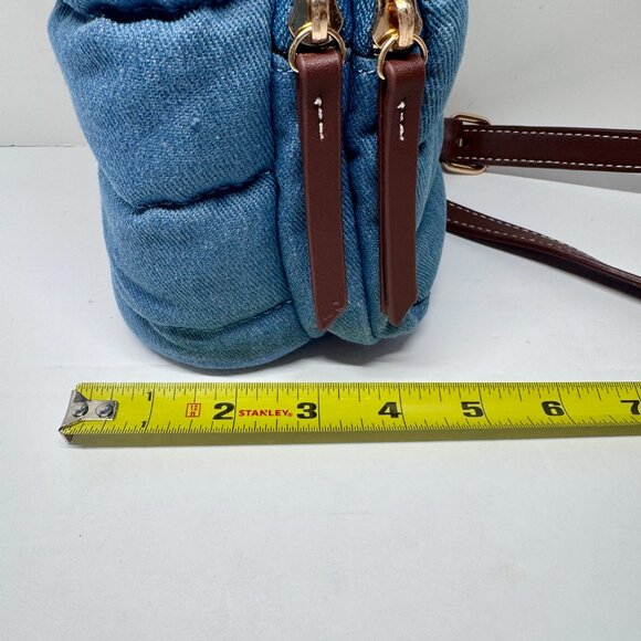 Wanderfull Denim Hydrobag with Strap, Phone and Card Holder, Blue w/brown strap - Picture 16 of 16
